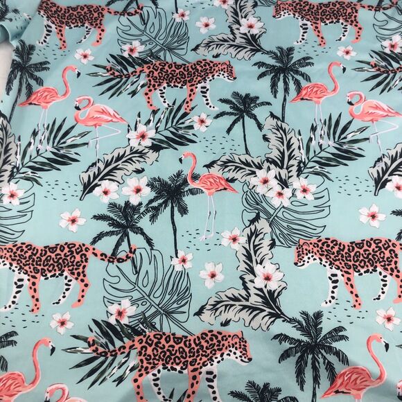 Greenside Golf Men's Polo Shirt African Oasis Medium Cheetah Flamingo Tropical - Picture 11 of 16